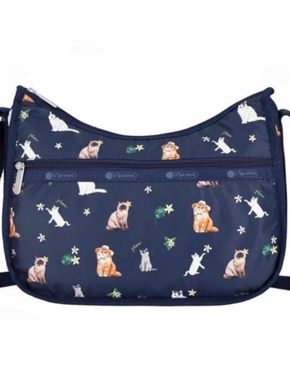 LeSportsac Classic Hobo in Tropical Meow Crossbody Bag, Blue